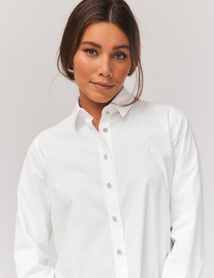 Femme BZB Chemise & Blouse | Chemise Popeline Blanc