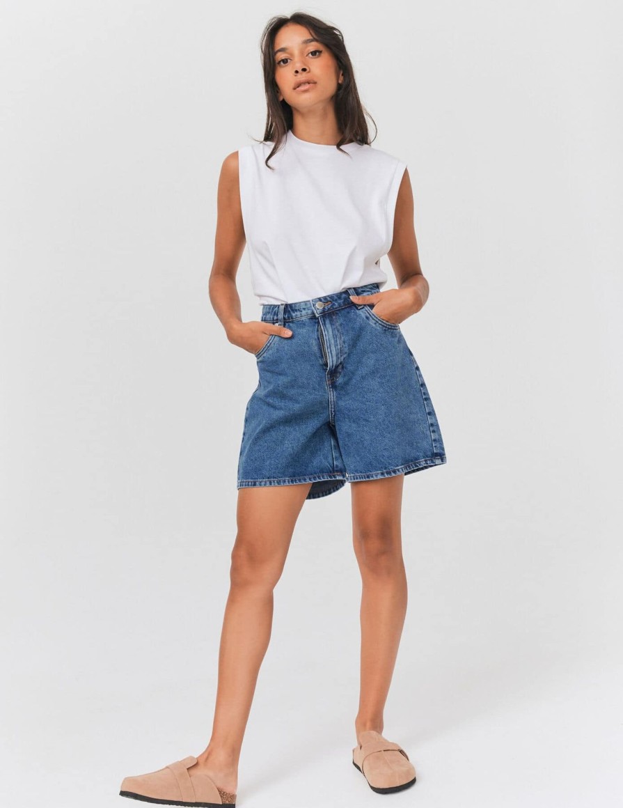 Femme BZB Short | Short Mom En Jean Bleu Moyen