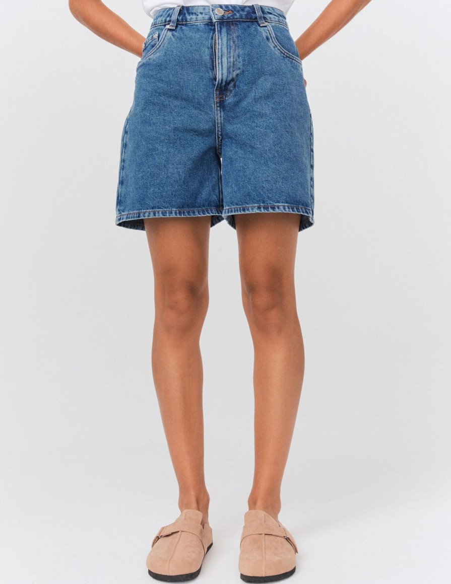 Femme BZB Short | Short Mom En Jean Bleu Moyen