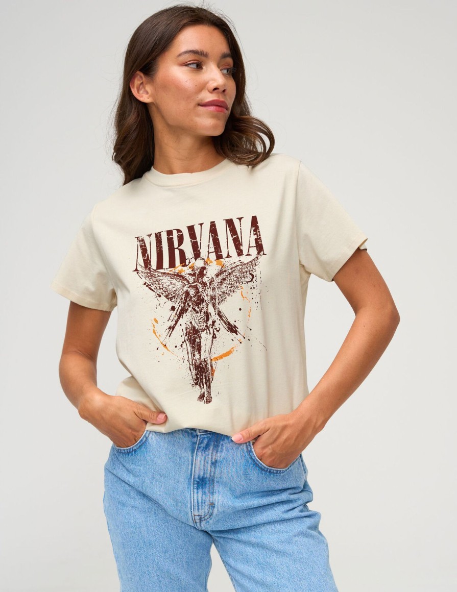 Femme BZB Tee-Shirt & Polo | T-Shirt Licence Nirvana Naturel