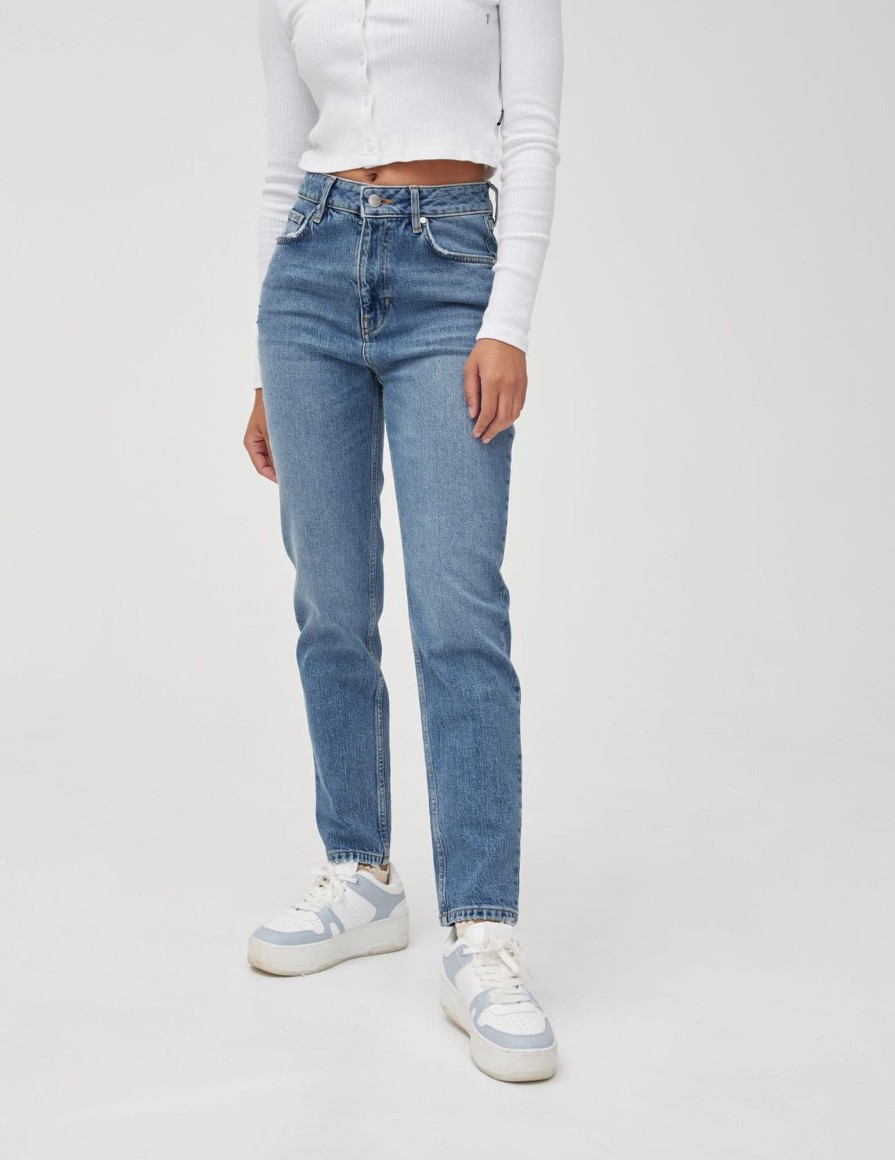 Femme BZB Jeans | Jean Mom Taille Haute Stone