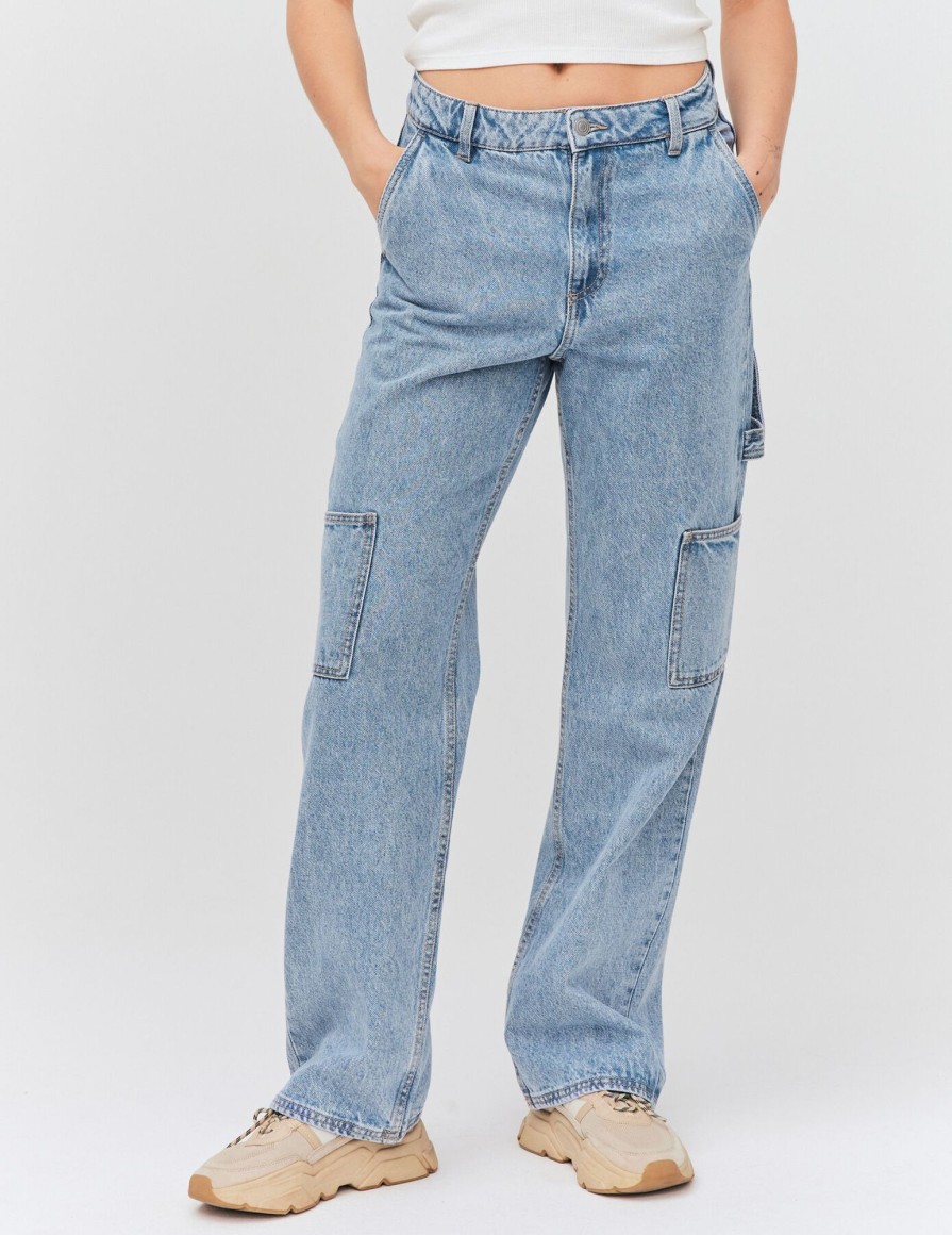 Femme BZB Jeans | Jean Cargo Bleu Clair