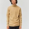 Homme BZB Pull | Pull Col Roule En Laine Beige