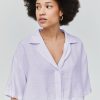 Femme BZB Chemise & Blouse | Chemise Satinee Boxy Violet