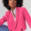 Femme BZB Veste & Blouson | Blazer Cropped En Polyester Recycle Rose