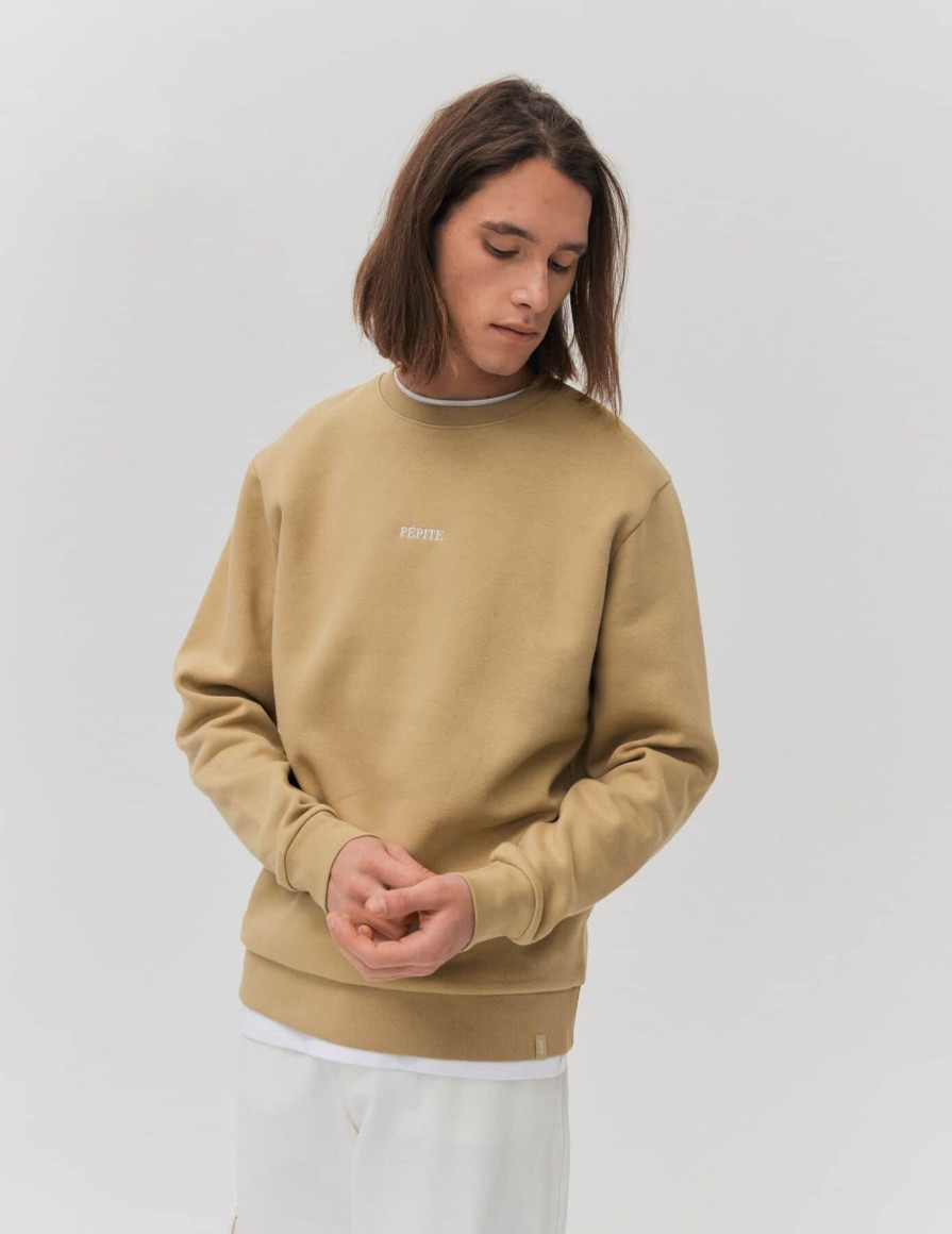 Homme BZB Sweat | Sweat Col Rond A Message Beige