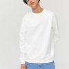 Homme BZB Sweat | Sweat Col Rond Matiere Gaufree Blanc