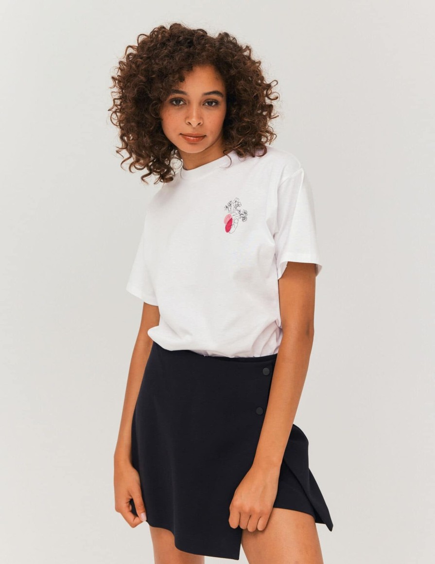 Femme BZB Tee-Shirt & Polo | T-Shirt Imprime Coeur Blanc