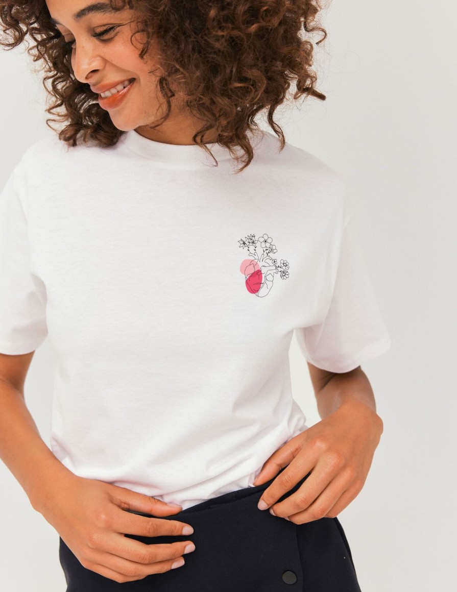 Femme BZB Tee-Shirt & Polo | T-Shirt Imprime Coeur Blanc