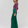 Femme BZB Pantalon | Pantalon Satin Large Vert