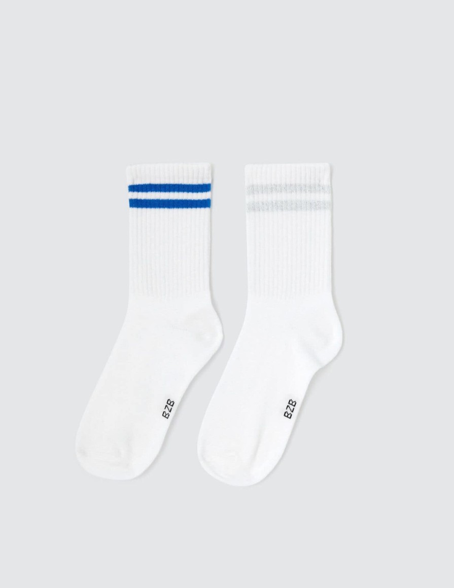 Femme BZB Collants & Chaussettes | Lot De 2 Paires Chaussettes Sport Bleu Fonce