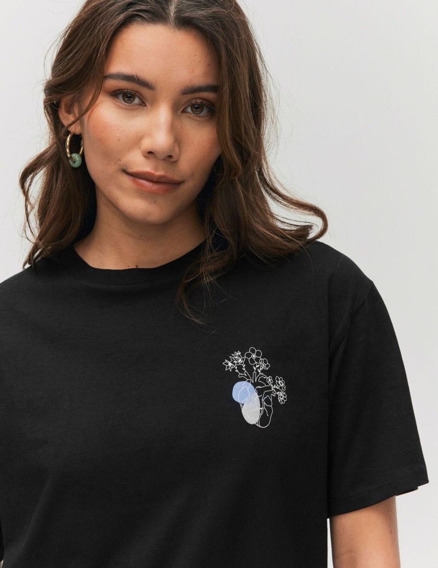 Femme BZB Tee-Shirt & Polo | T-Shirt Imprime Coeur Noir