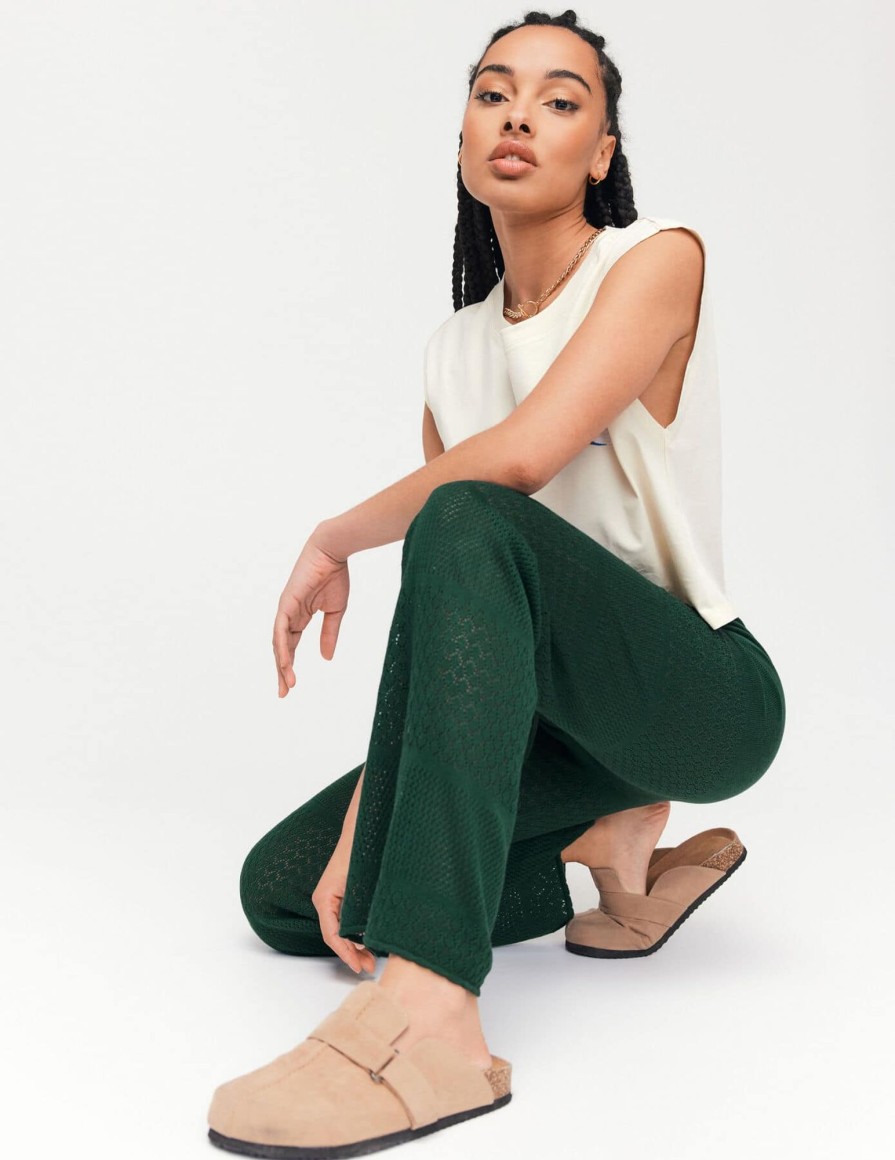 Femme BZB Pantalon | Pantalon Crochet Vert