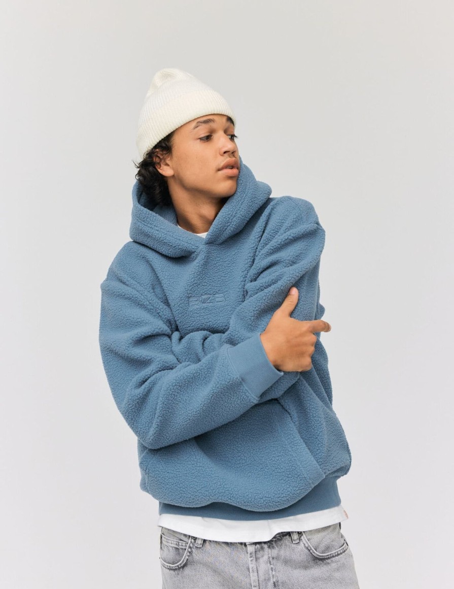 Homme BZB Sweat | Sweat Sherpa A Capuche Bleu