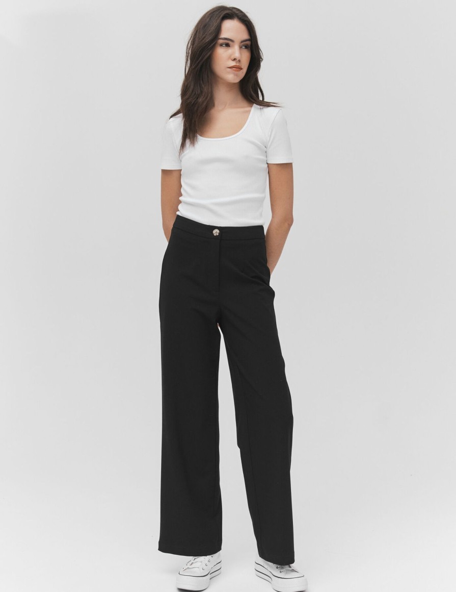 Femme BZB Pantalon | Pantalon Tailleur Noir