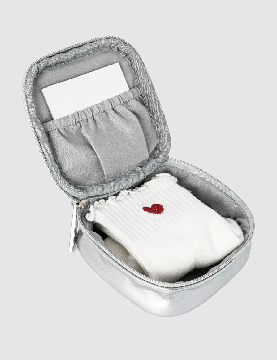 Femme BZB Collants & Chaussettes | Trousse A Maquillage Et Chaussettes Fantaisies Blanc