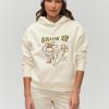 Femme BZB Sweat | Sweat Capuche Imprime Blanc