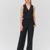 Femme BZB Pantalon | Pantalon Tailleur Raye Bleu Fonce