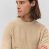 Homme BZB Pull | Pull Leger Col Rond Beige