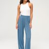 Femme BZB Pantalon | Pantalon Plisse Brillant Bleu