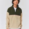 Homme BZB Sweat | Sweat Polaire Col Montant Zippe Beige