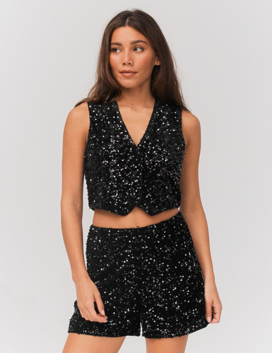 Femme BZB Short | Short A Sequins Noir