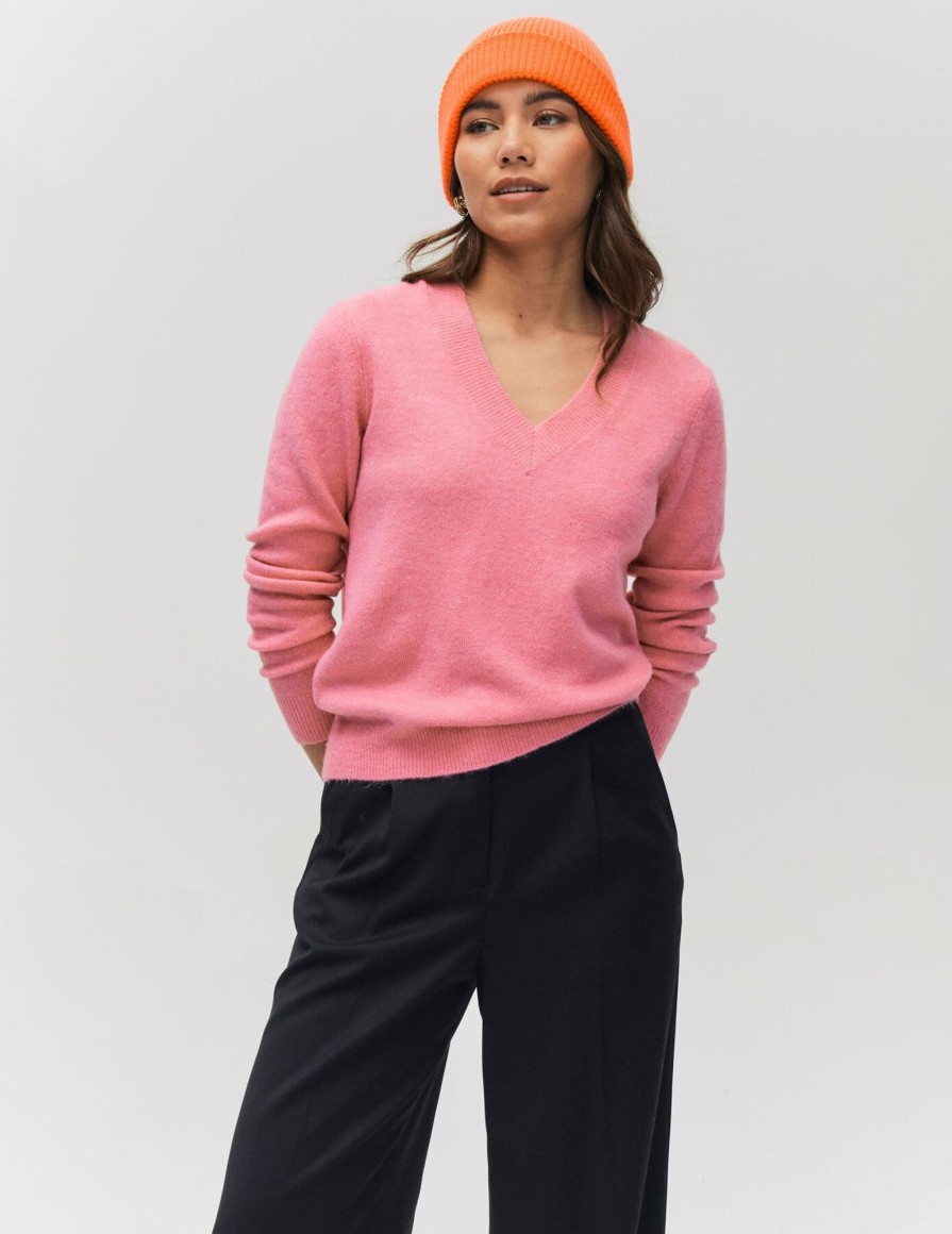 Femme BZB Pull | Pull Col V Uni Rose