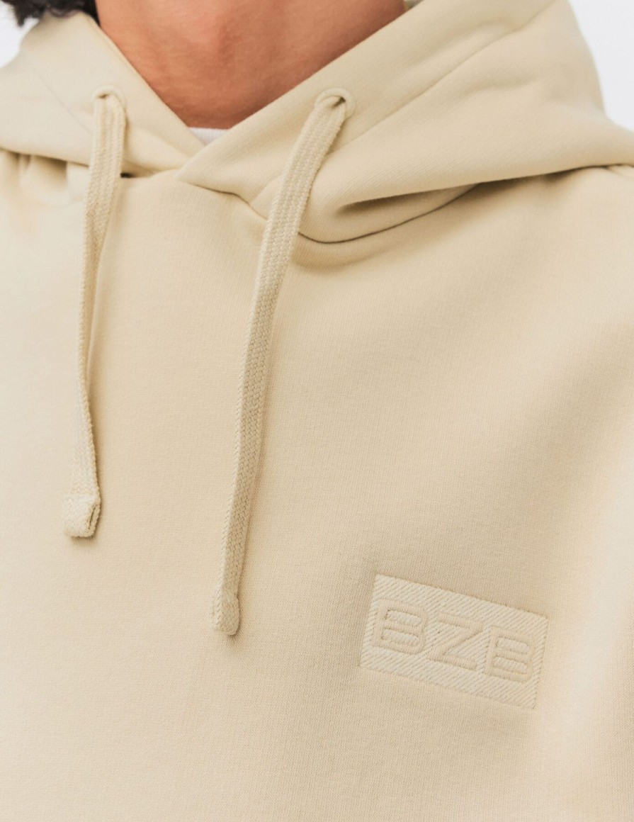 Homme BZB Sweat | Sweat A Capuche Ecru