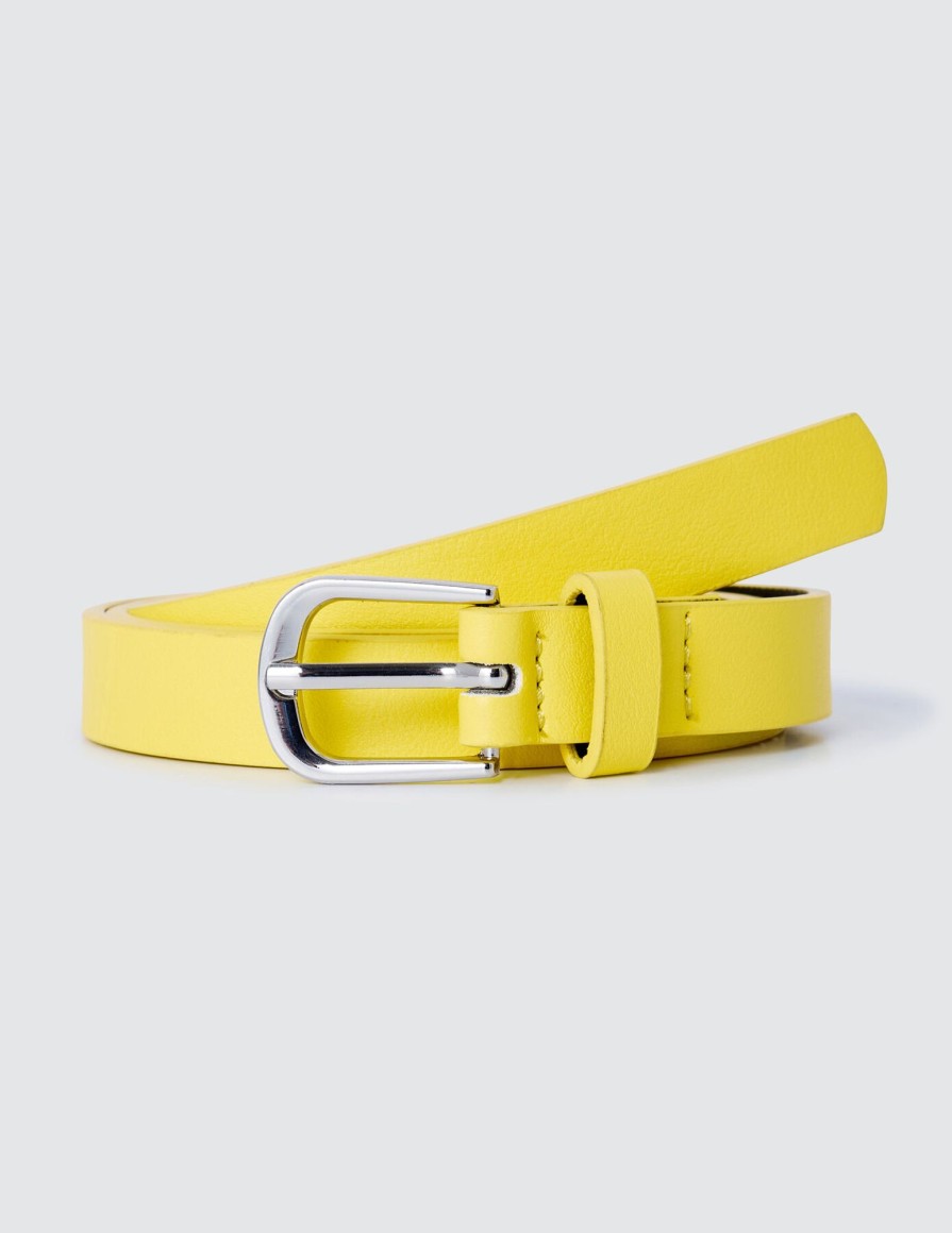 Femme BZB Ceinture | Ceinture Fine Fluo Jaune