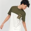 Homme BZB Tee-Shirt | T-Shirt Poche Printe Vert Kaki