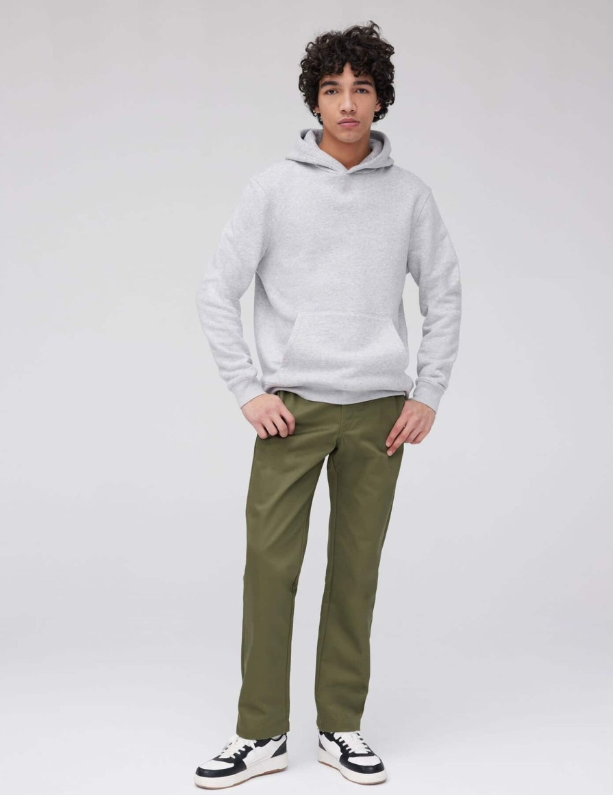 Homme BZB Pantalon | Pantalon Chino Coupe Droite Vert Kaki