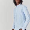 Homme BZB Chemise | Chemise Unie Ajustee Bleu Ciel