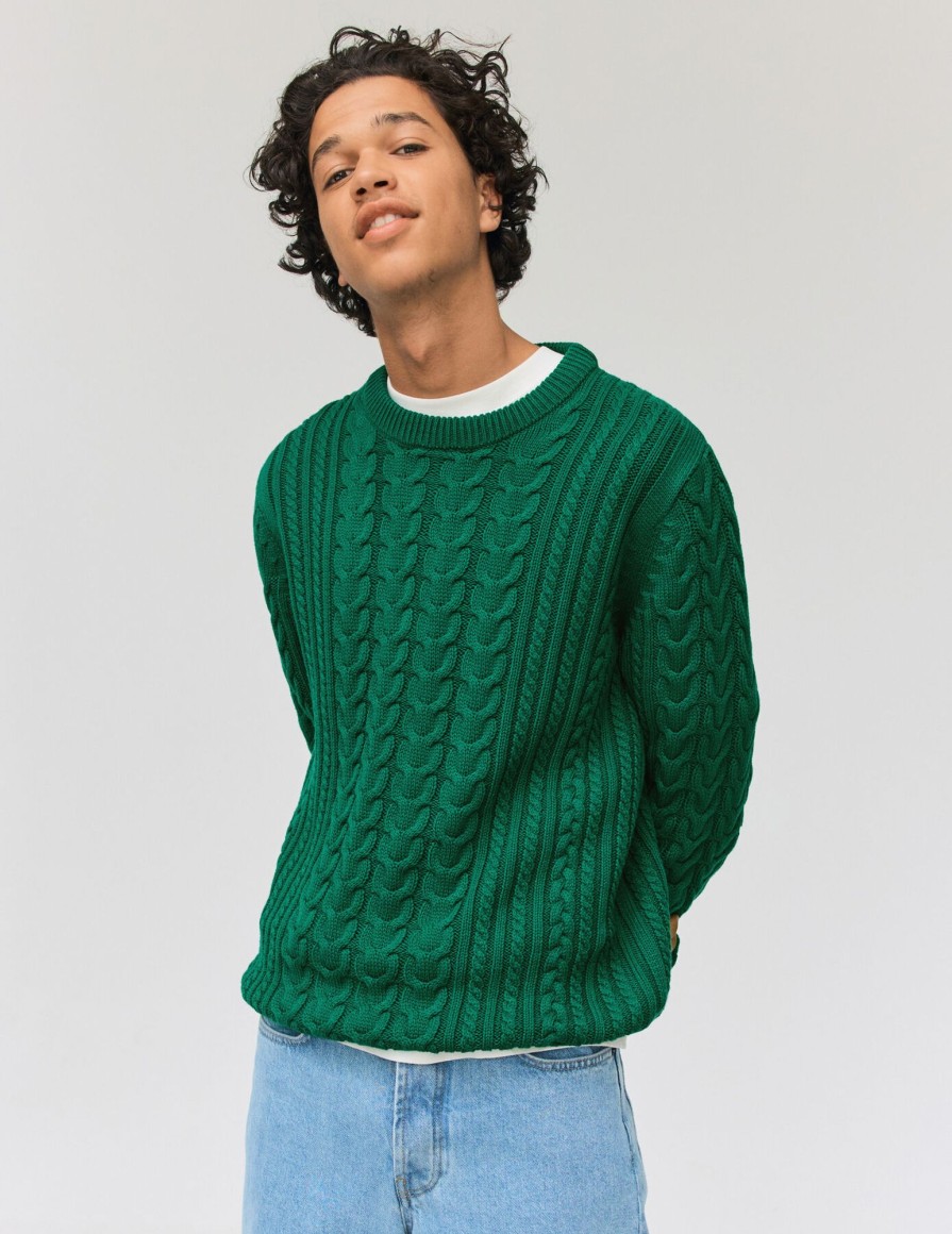 Homme BZB Pull | Pull Torsades Vert