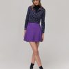 Femme BZB Jupe | Jupe Plissee Unie Violet