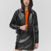 Femme BZB Veste & Blouson | Veste Tissu Enduit Vinyle Noir