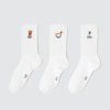 Homme BZB Chaussettes | Lot De 3 Paires De Chaussettes Broderie Food Blanc