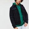 Homme BZB Veste & Blouson | Veste En Velours Col Sherpa Bleu Fonce