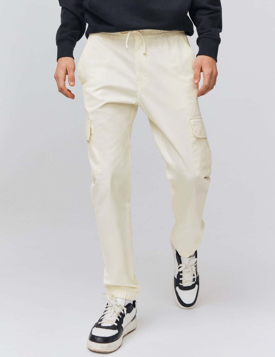 Homme BZB Pantalon | Pantalon Jogger Cargo Blanc