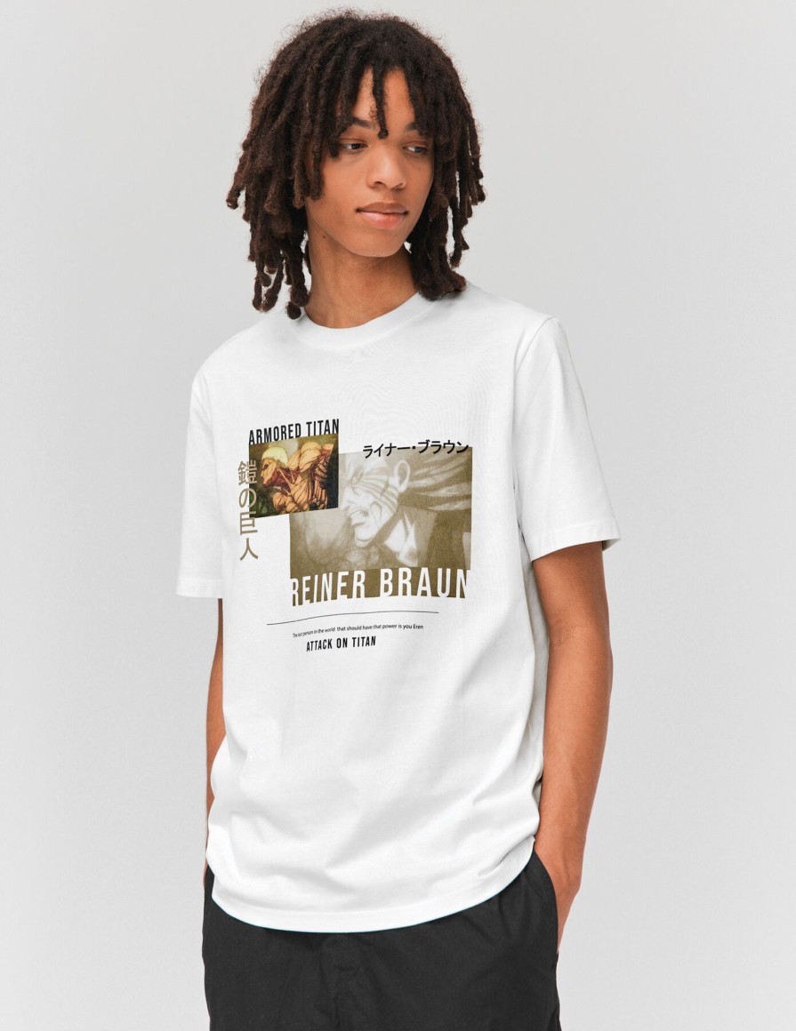 Homme BZB Tee-Shirt | T-Shirt Collab "Attaque Des Titans" Blanc