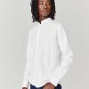 Homme BZB Chemise | Chemise Unie Ajustee Blanc Casse