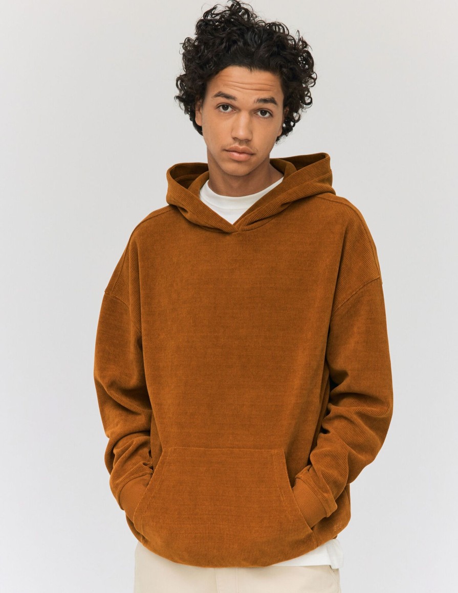 Homme BZB Sweat | Sweat Velours A Capuche Camel