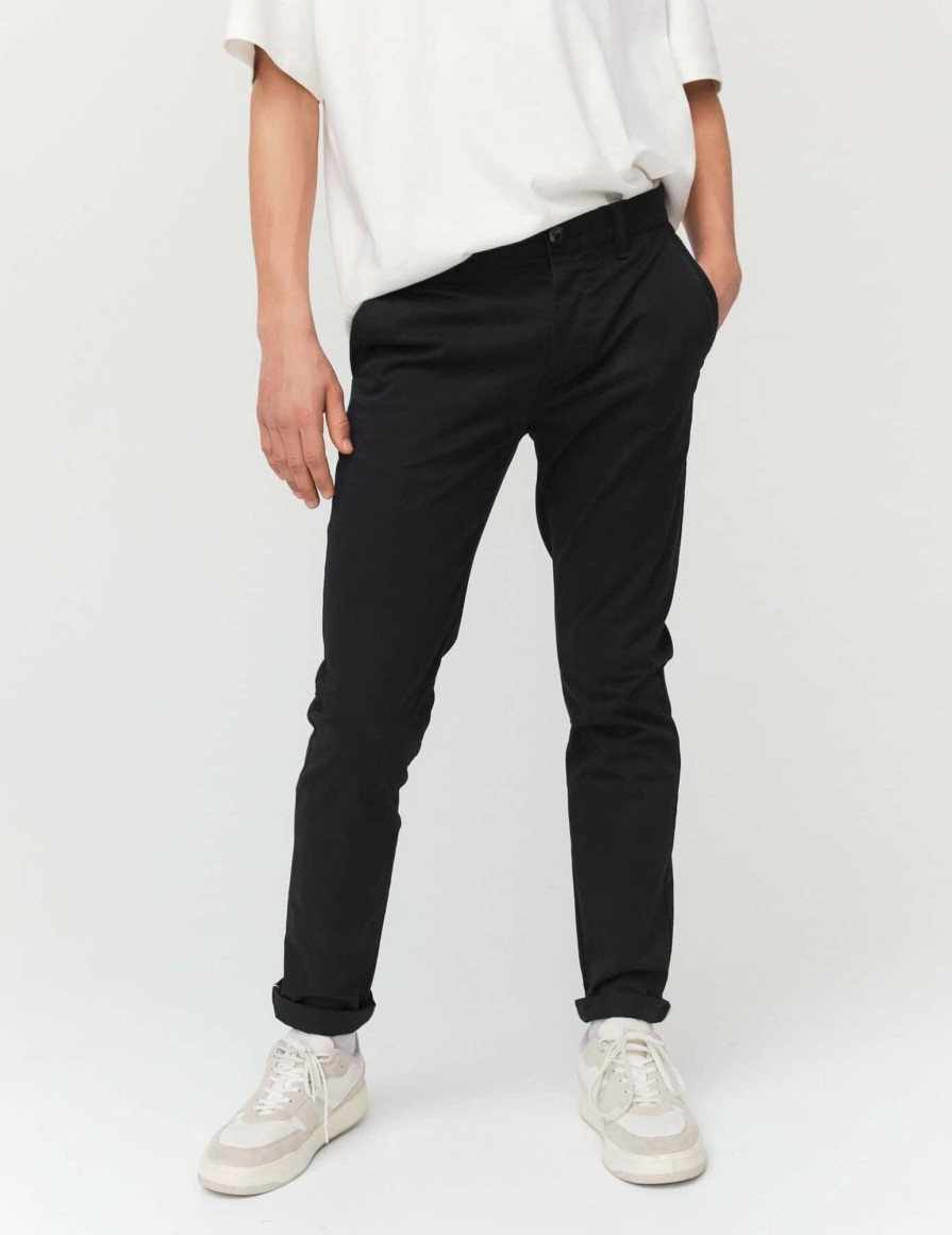 Homme BZB Pantalon | Pantalon Chino Ajuste Noir