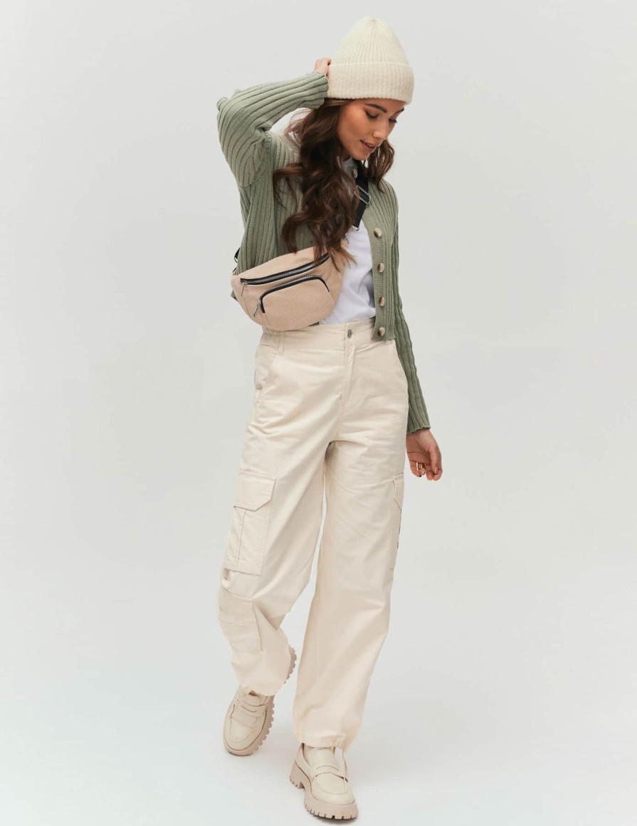 Femme BZB Pantalon | Pantalon Cargo Rose Pale