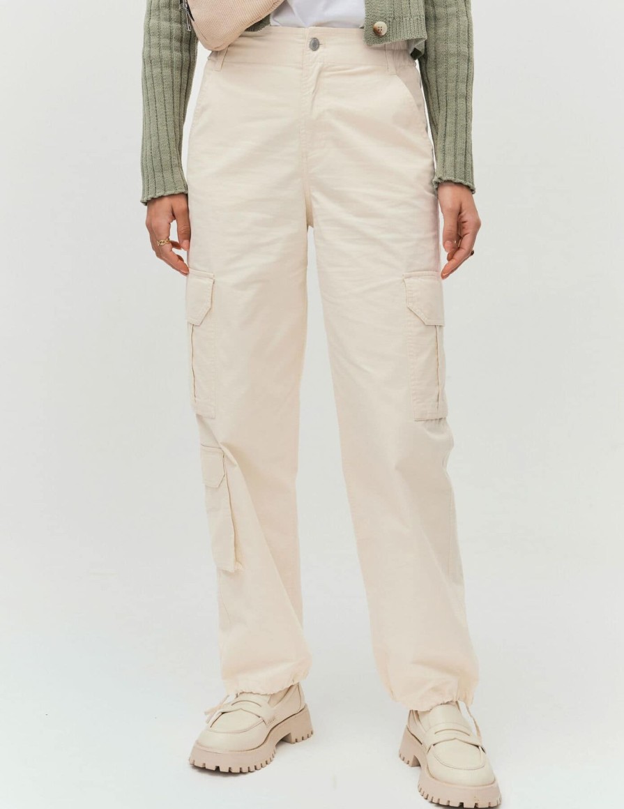 Femme BZB Pantalon | Pantalon Cargo Rose Pale