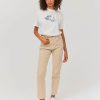 Femme BZB Pantalon | Pantalon Mom En Velours Beige