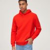 Homme BZB Sweat | Sweatshirt A Capuche Extra Doux Rouge