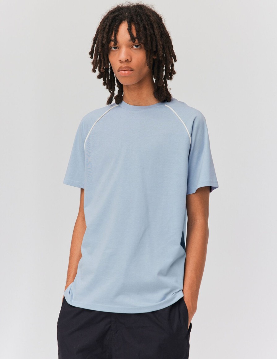 Homme BZB Tee-Shirt | T-Shirt Raglan Bleu Clair