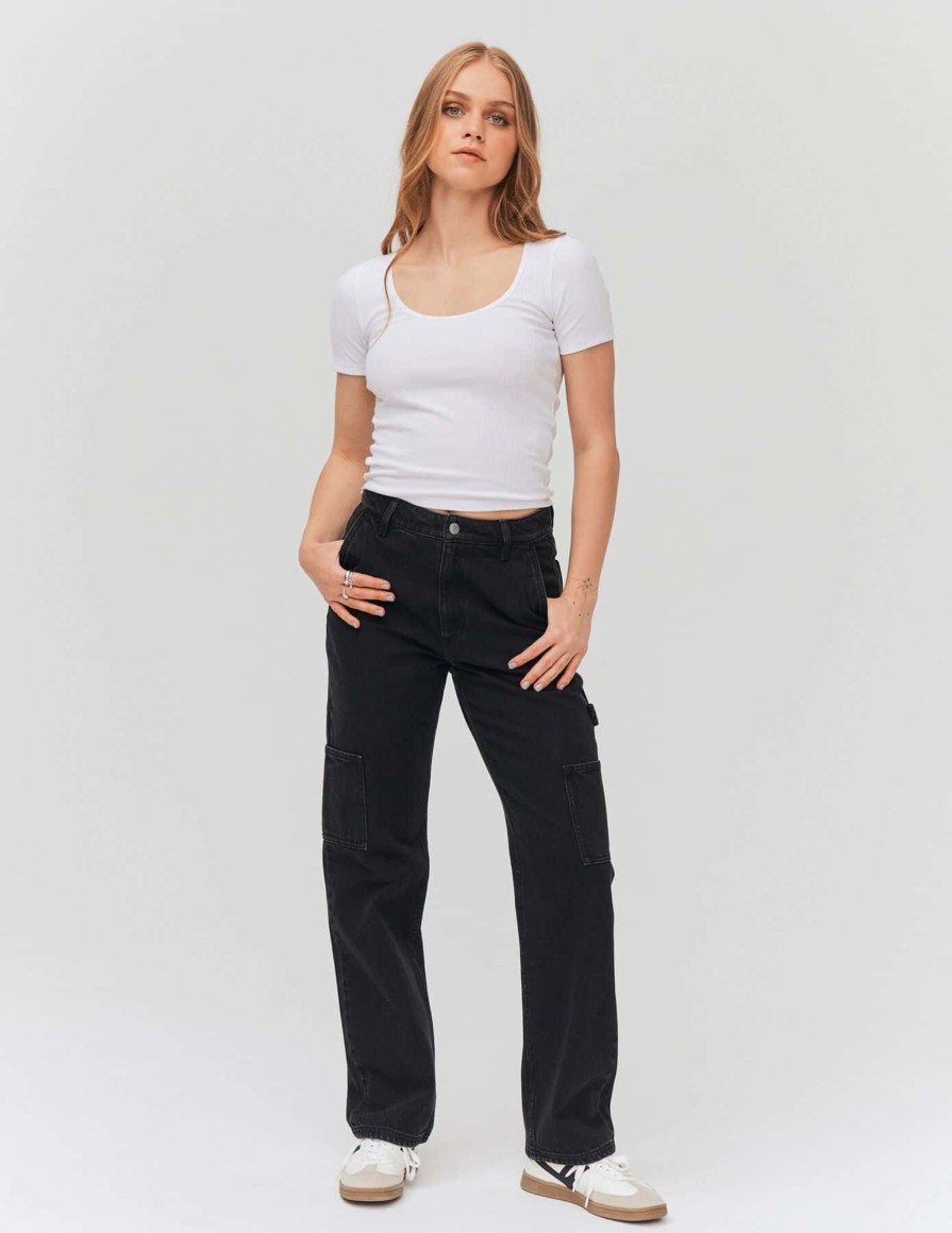 Femme BZB Jeans | Jean Cargo Noir