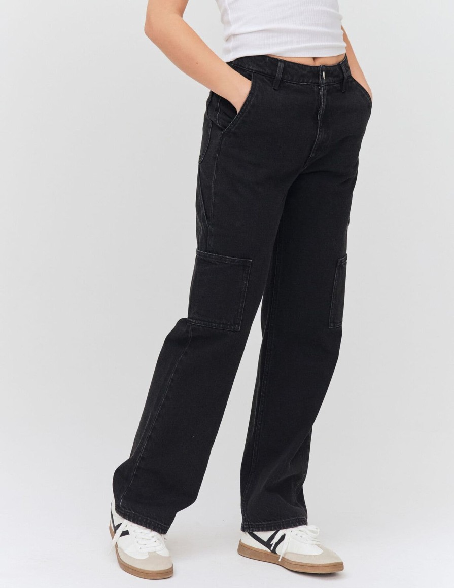 Femme BZB Jeans | Jean Cargo Noir