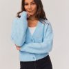 Femme BZB Gilet | Gilet Col V Bleu Clair